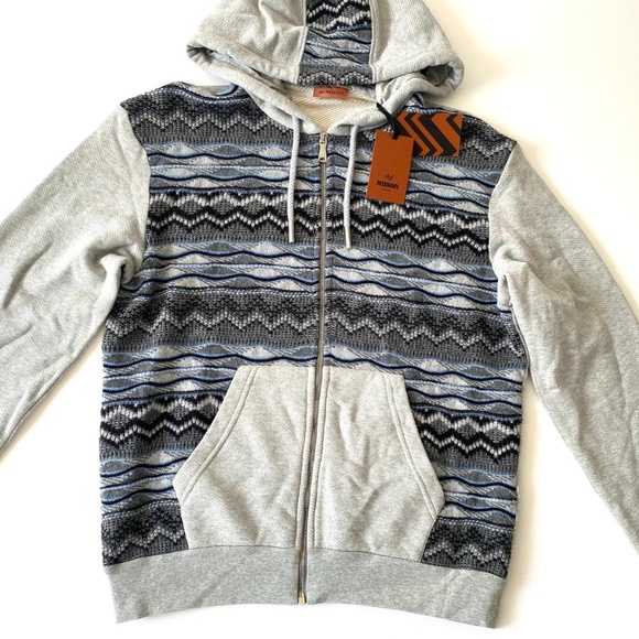 MISSONI Mens Zip Thru Hoodie with Zig Zag Front - Size M - MSRP $695 - BNWT - Picture 6 of 12